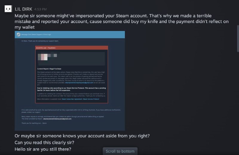 诶，遇到同款的 steam 诈骗了#TIL诶，遇到同款的 steam 诈骗了#TIL
