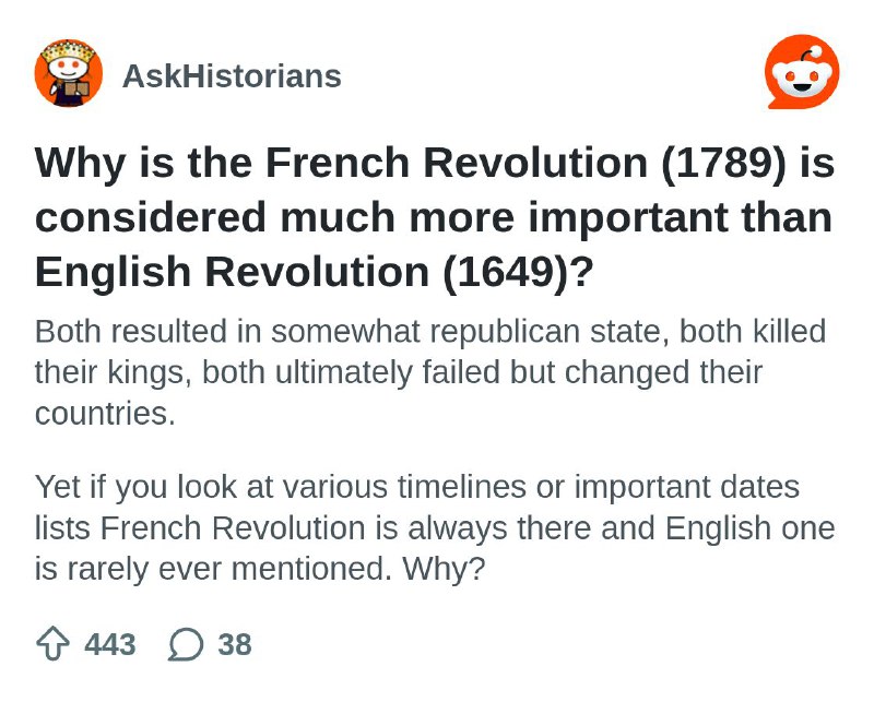 From the AskHistorians community on Reddit